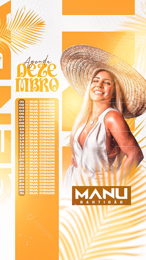 Agenda Dezembro Fim de Ano Manu Batidão Stories PSD Editável
