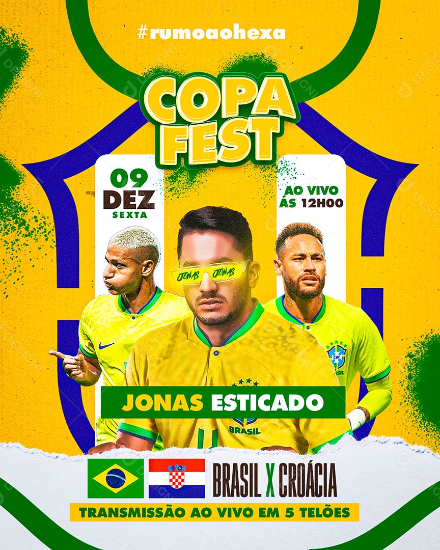 Post Copa Fest Jonas Esticado PSD Editável PSD Editável
