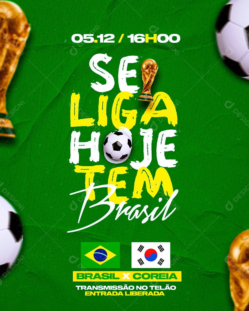 Post Se Liga Hoje Tem Brasil Feed PSD Editável