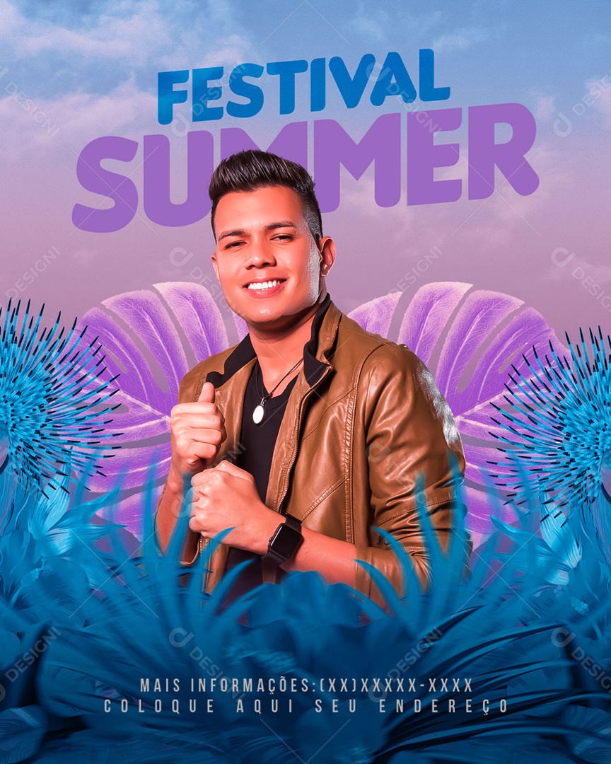 Social Media Festival Summer Feed PSD Editável