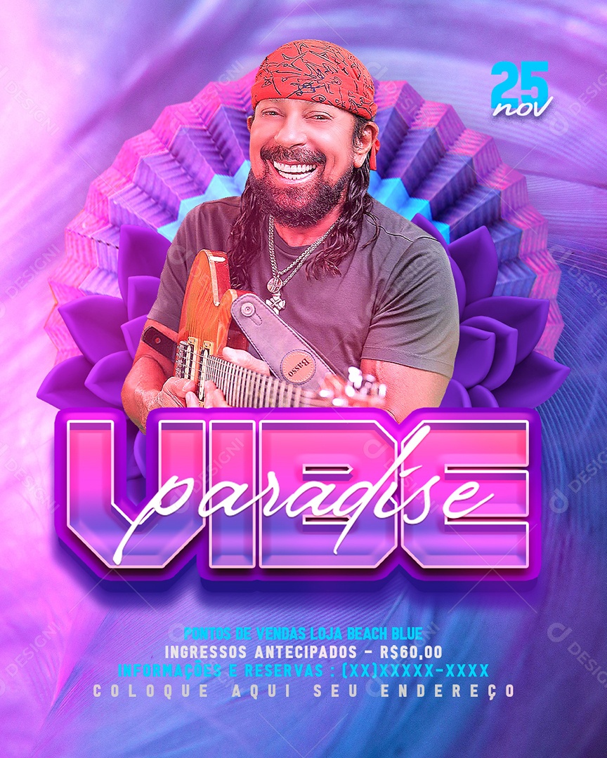 Social Media Flyer Vibe Paradise PSD Editável