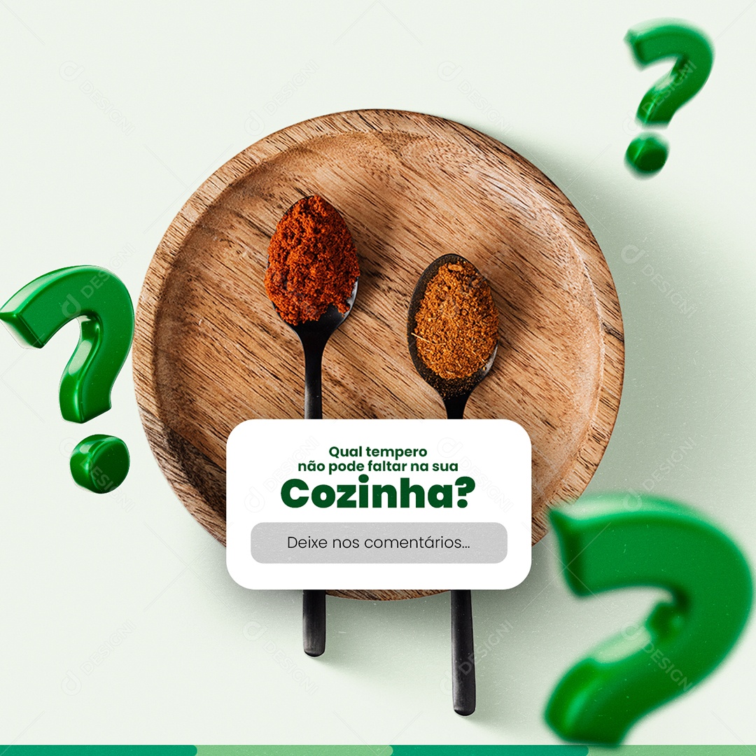 Qual Tempero não Pode Faltar na Sua Cozinha Loja de Ervas Social Media PSD Editável