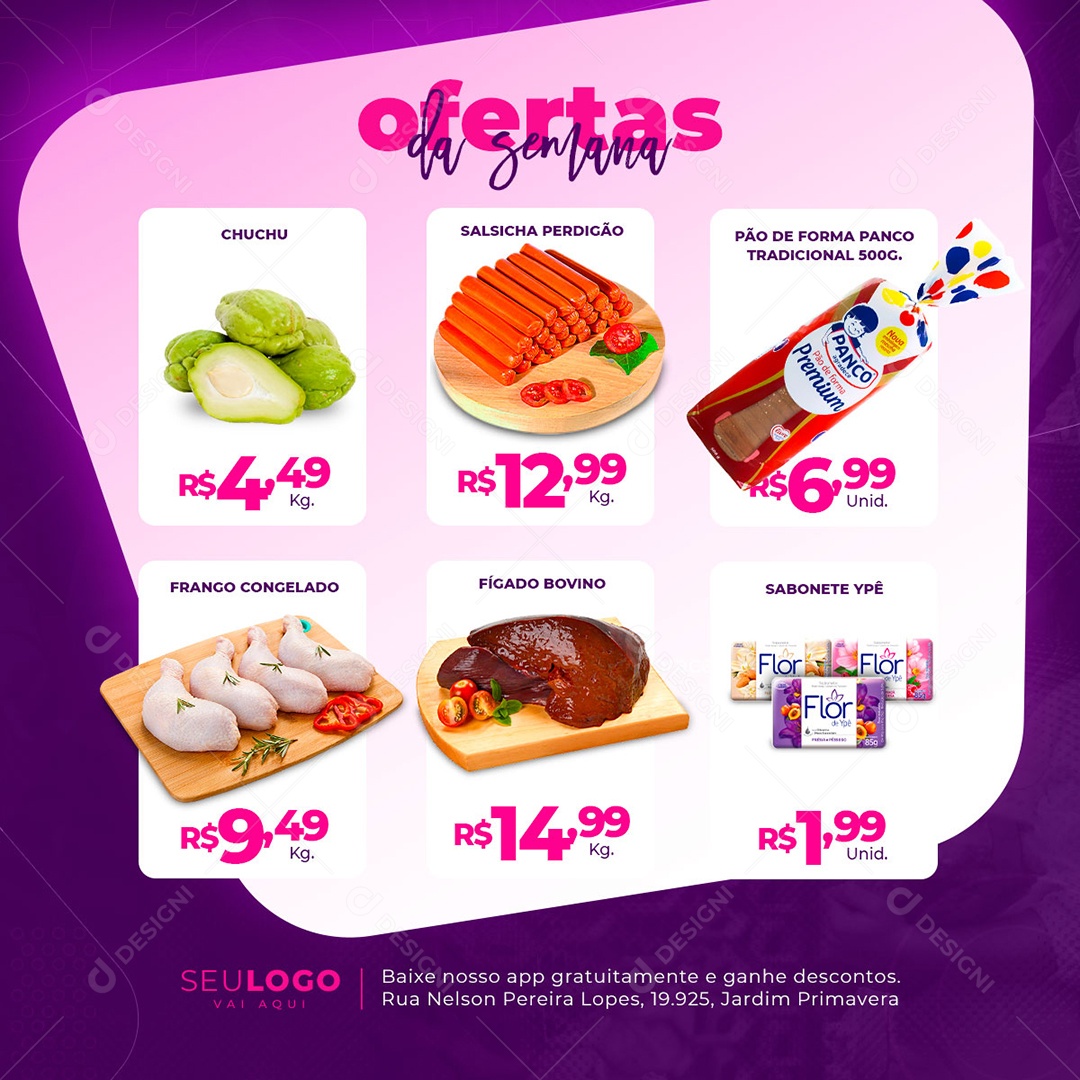 Encarte Ofertas da Semana Venha Conferir Social Media PSD Editável