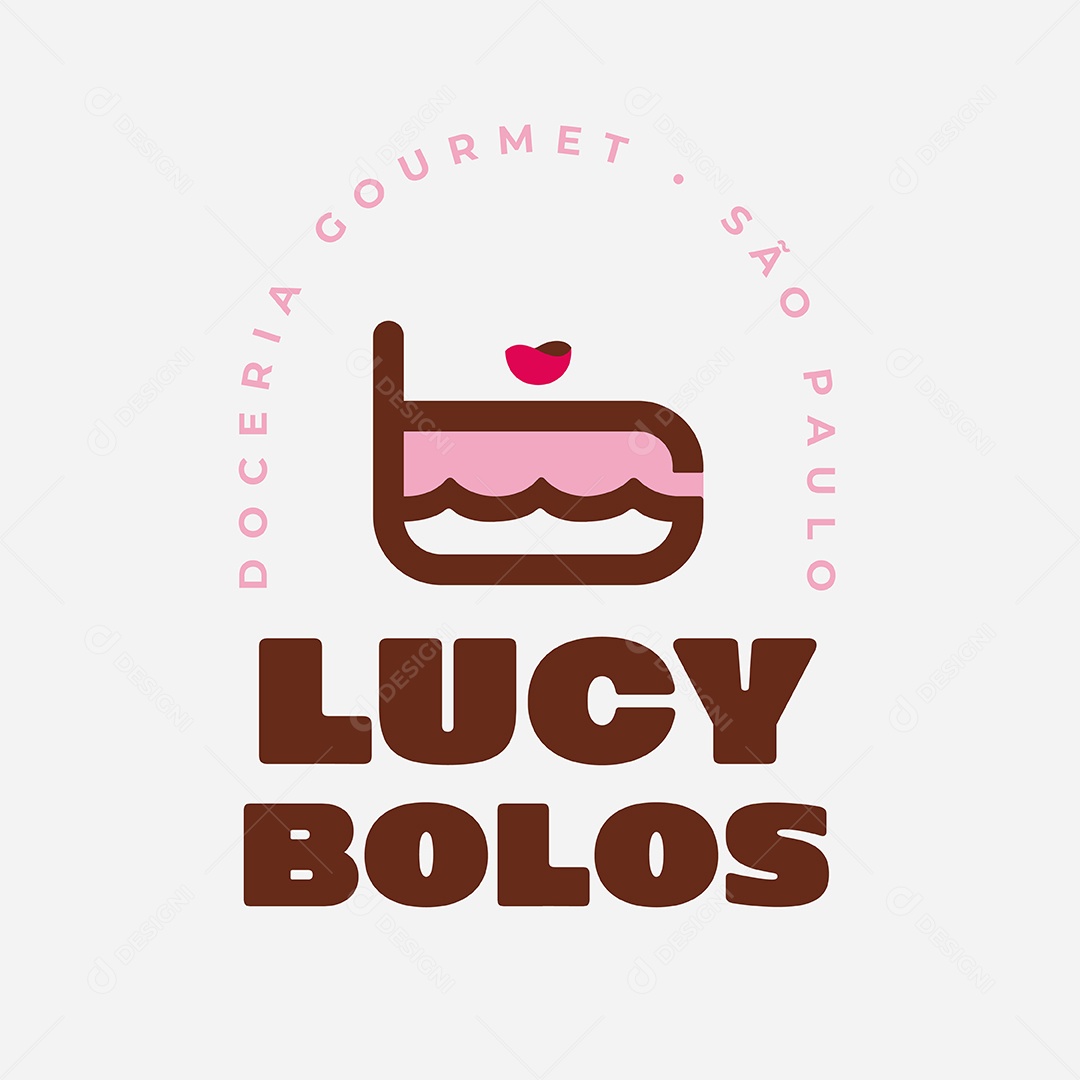 Logo Doceria Gourmet São Paulo Lucy Bolos AI Editável