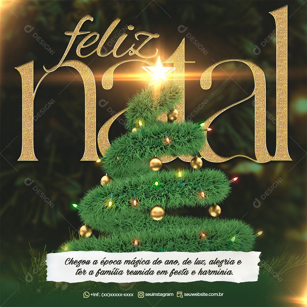 Social Media Feliz Natal Com Texto Editável PSD Editável