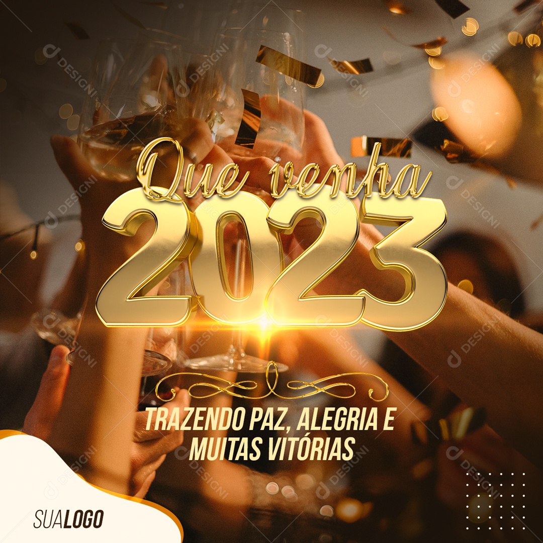Social Media Que Venha 2023 PSD Editável