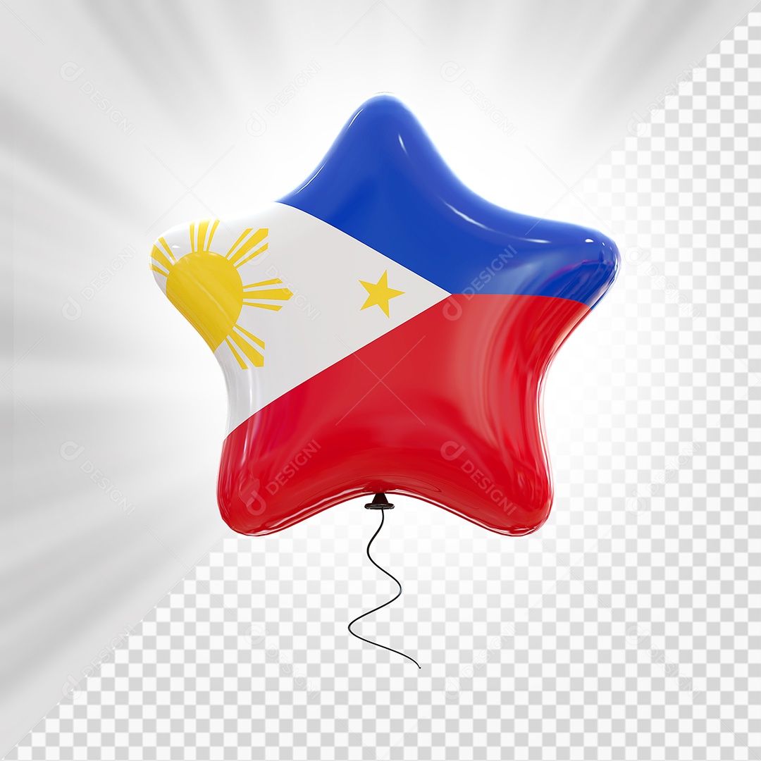 Filipinas Elemento 3D Forma de Estrela Para Composição PSD