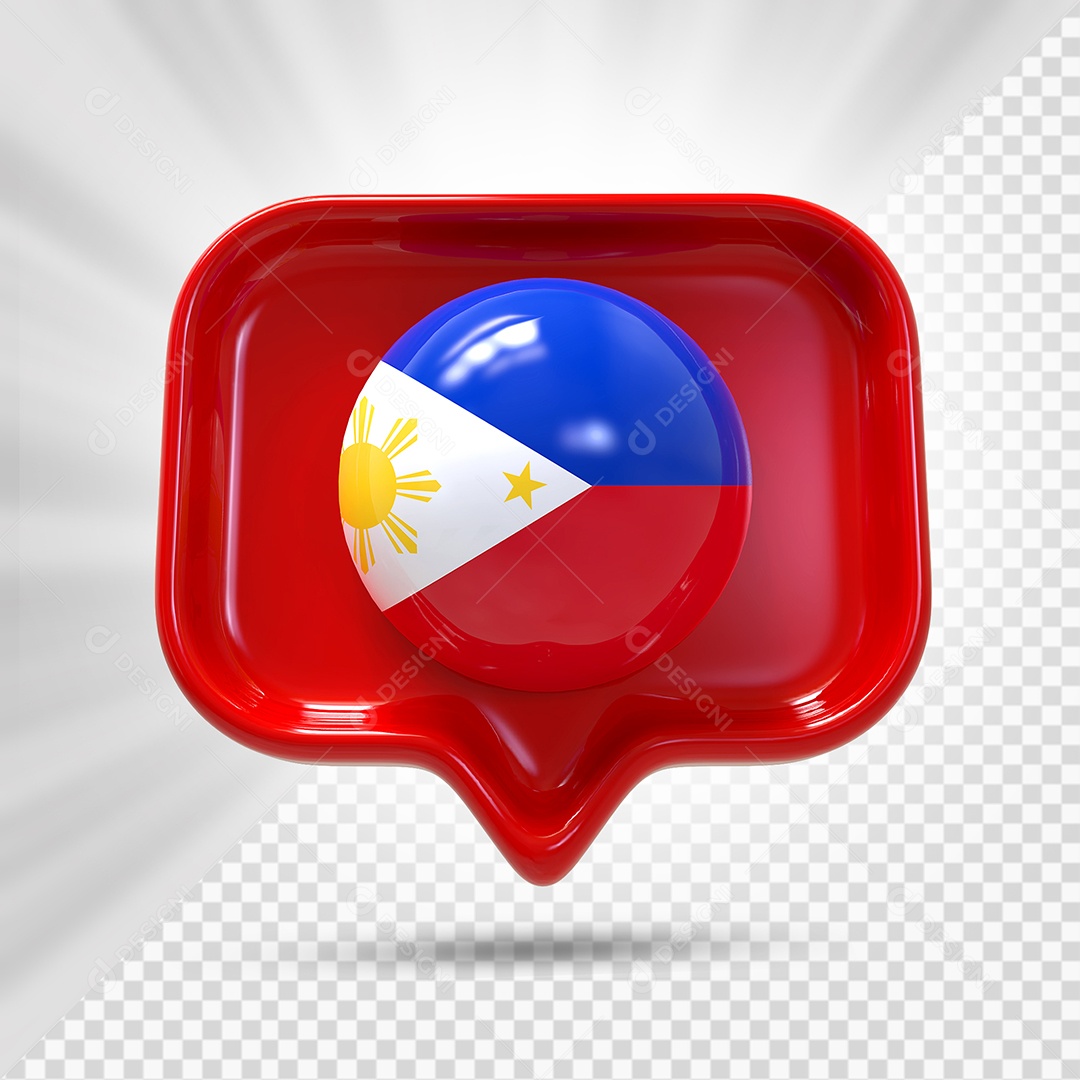 Filipinas Elemento 3D Vermelho Para Composição PSD