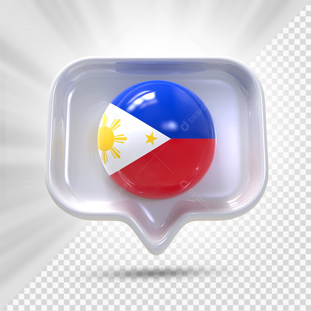 Filipinas Elemento 3D Cinza Para Composição PSD