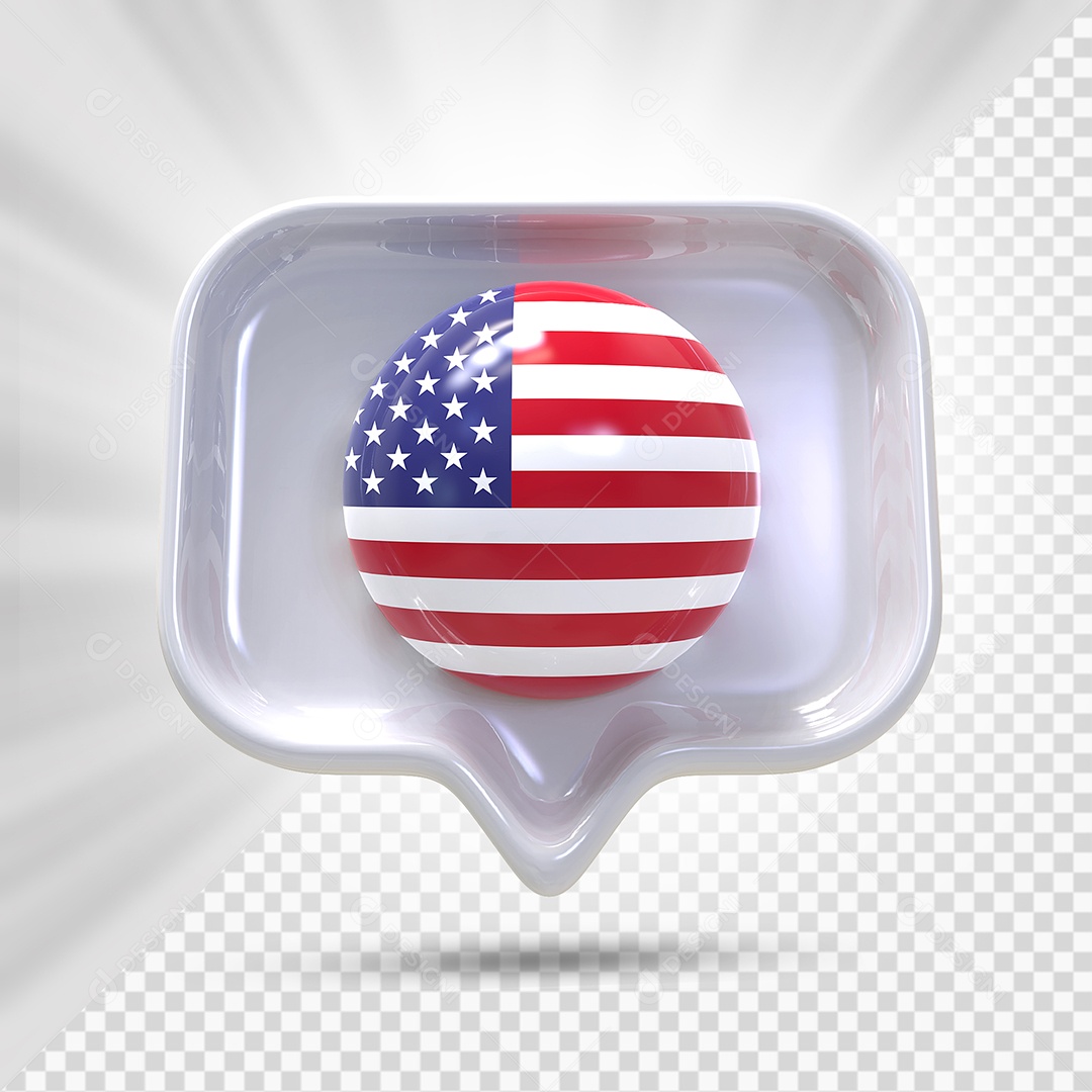 Estados Unidos Elemento 3D Cinza Para Composição PSD