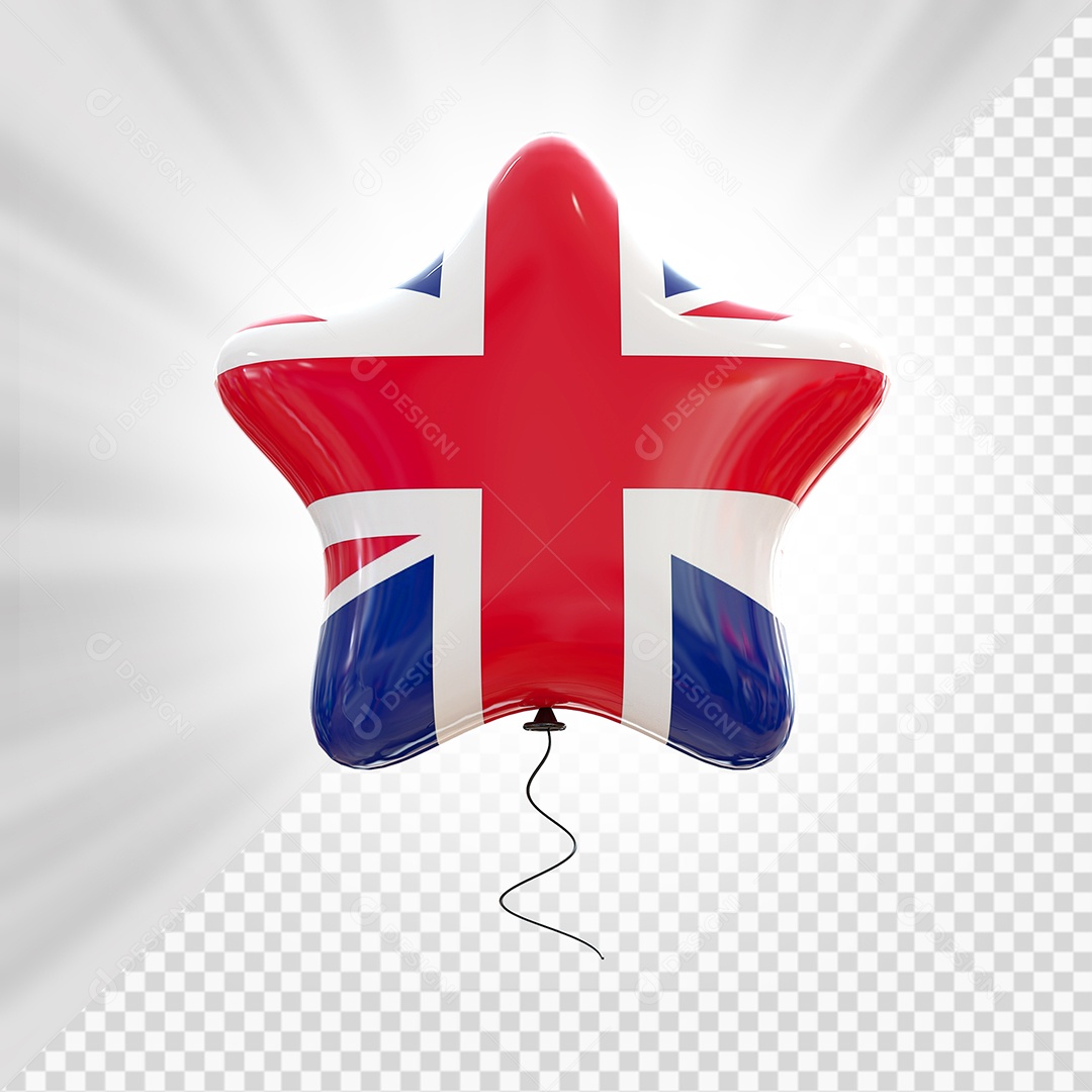 Reino Unido Elemento 3D Forma de Estrela Para Composição PSD