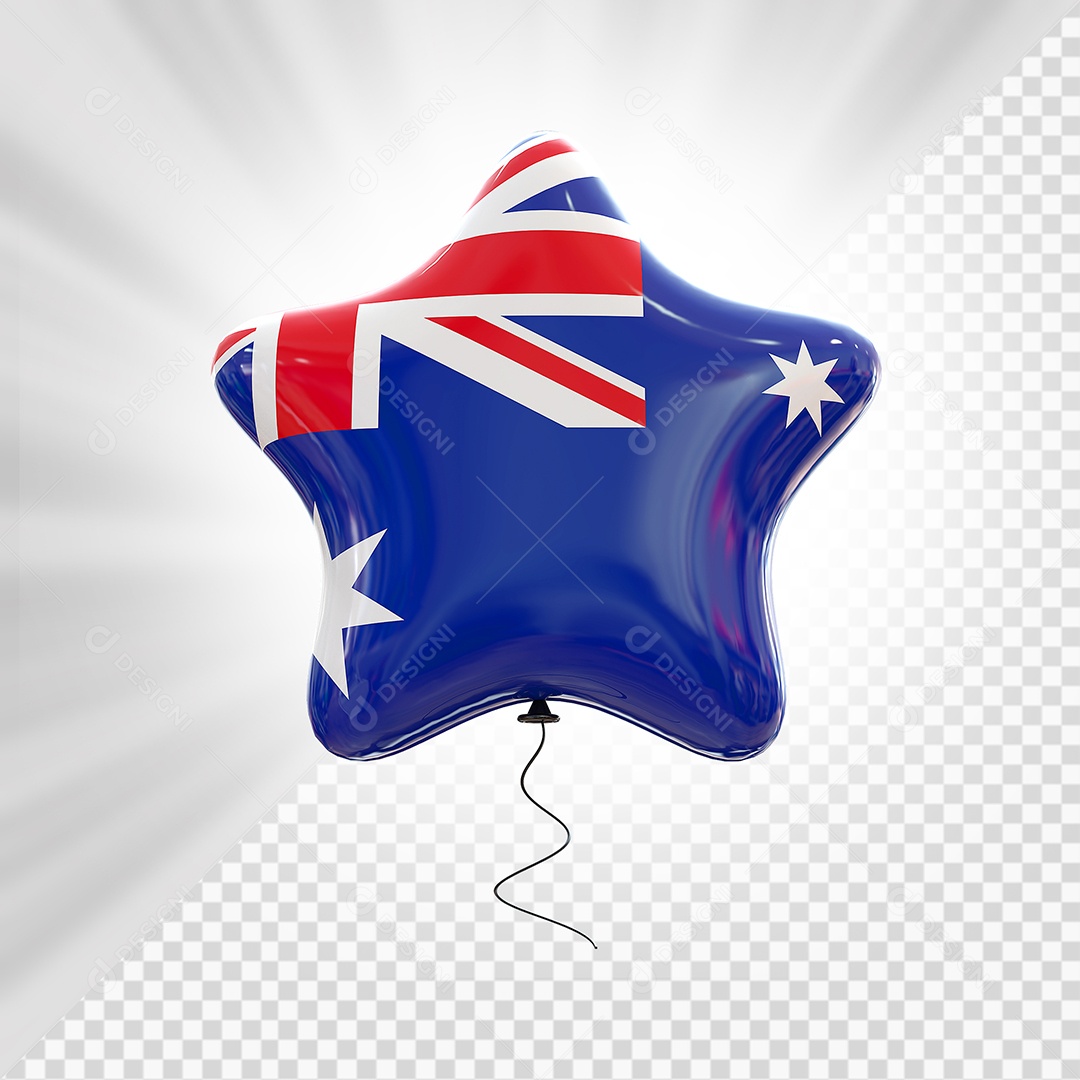 Austrália Elemento 3D Forma de Estrela Para Composição PSD