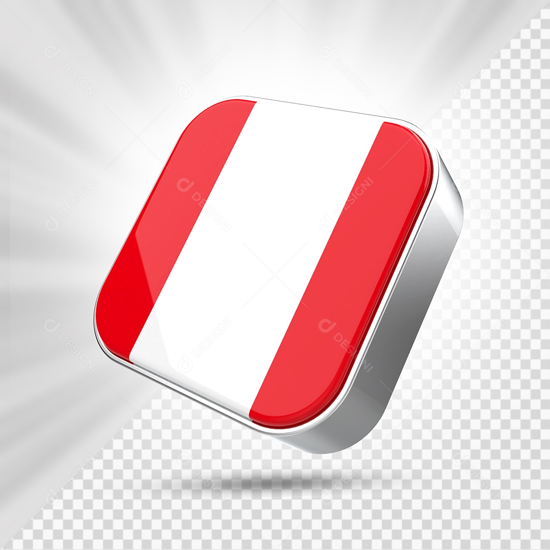 Ícone do Peru Elemento 3D para Composição PSD