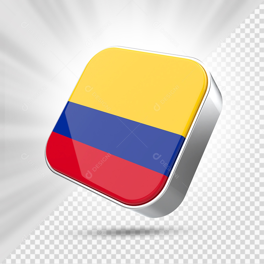 Ícone da Colômbia Elemento 3D para Composição PSD