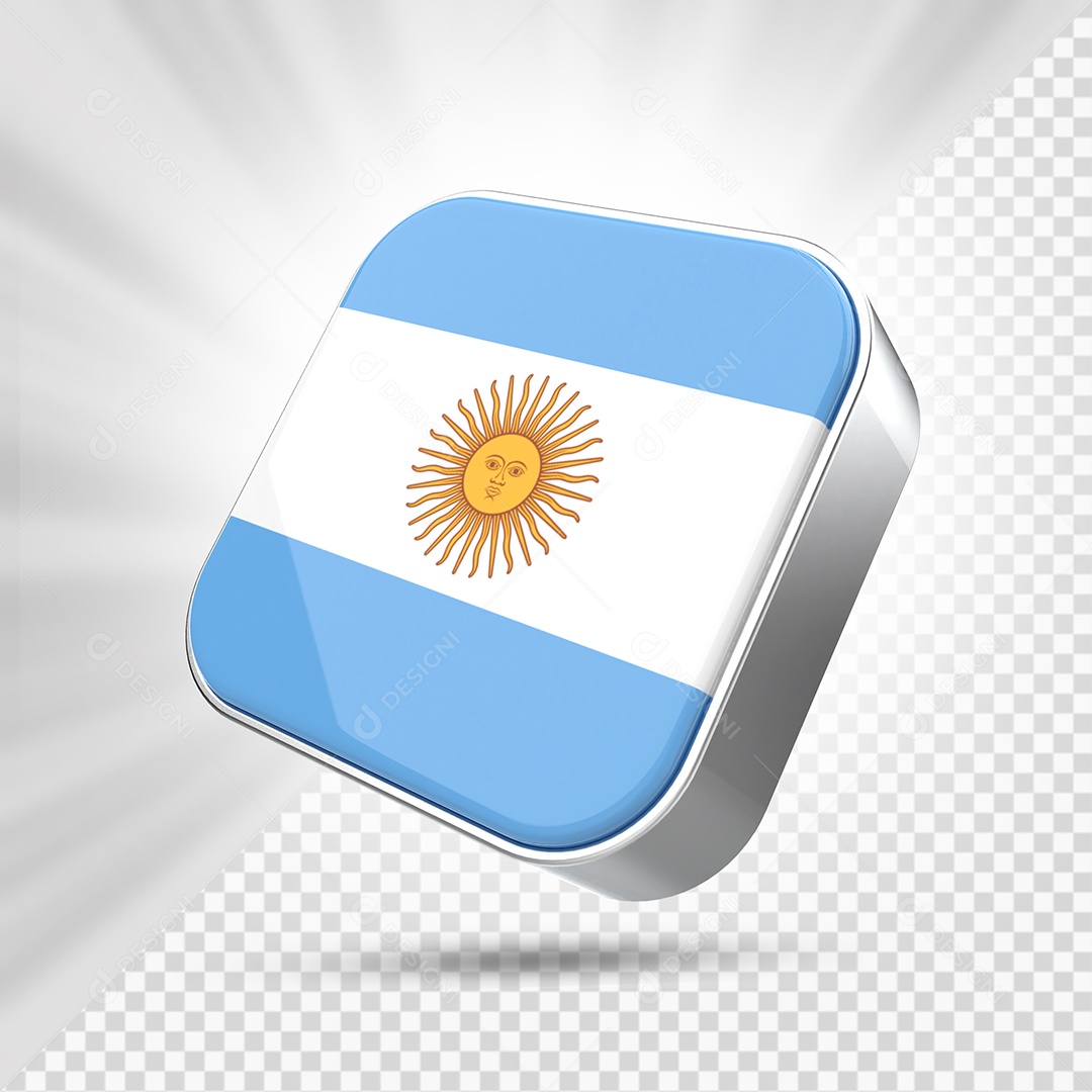 Ícone da Argentina Elemento 3D para Composição PSD