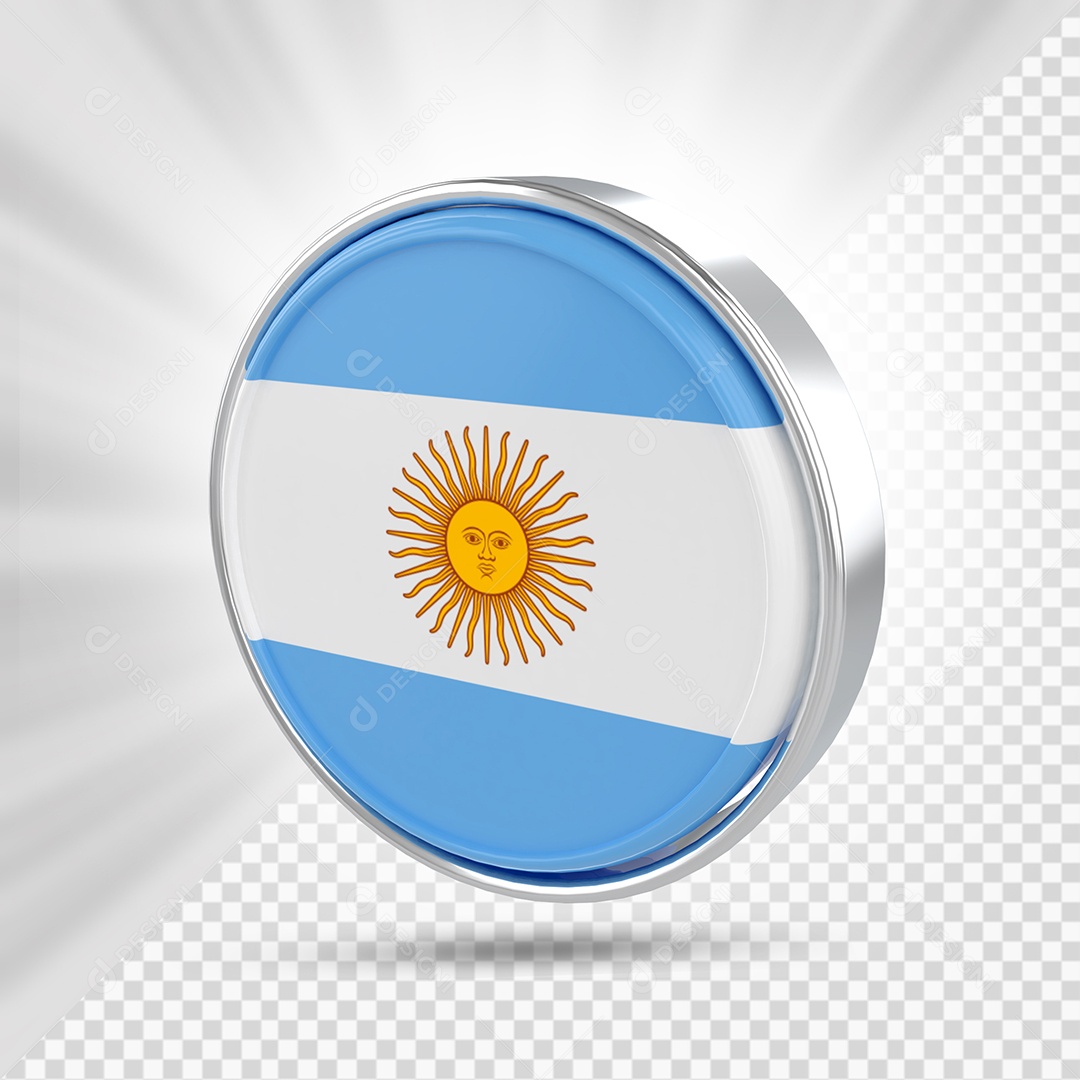 Ícone da Argentina Elemento 3D para Composição PSD