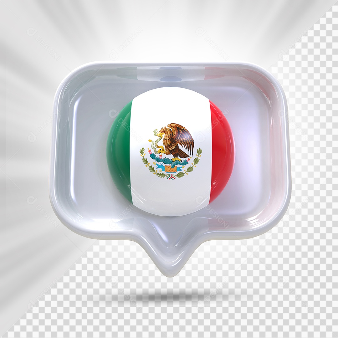 Ícone do México Elemento 3D para Composição PSD