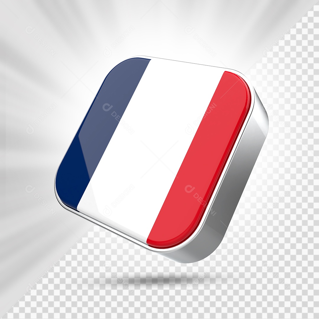 Ícone da França Elemento 3D para Composição PSD