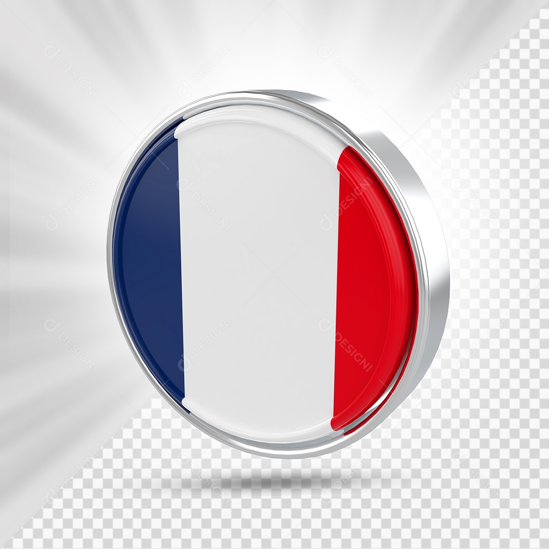 Ícone da França Elemento 3D para Composição PSD