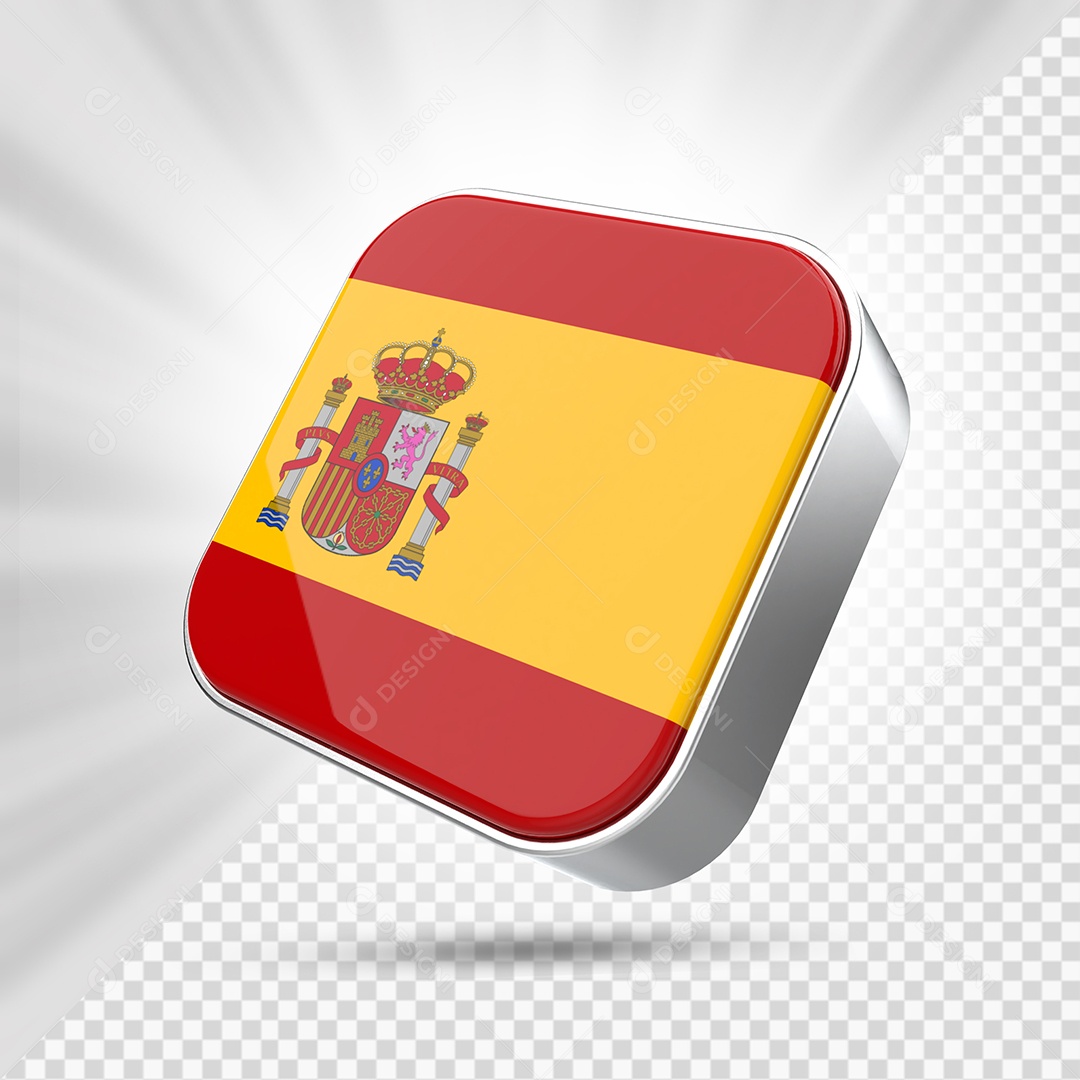 Ícone da Espanha Elemento 3D para Composição PSD