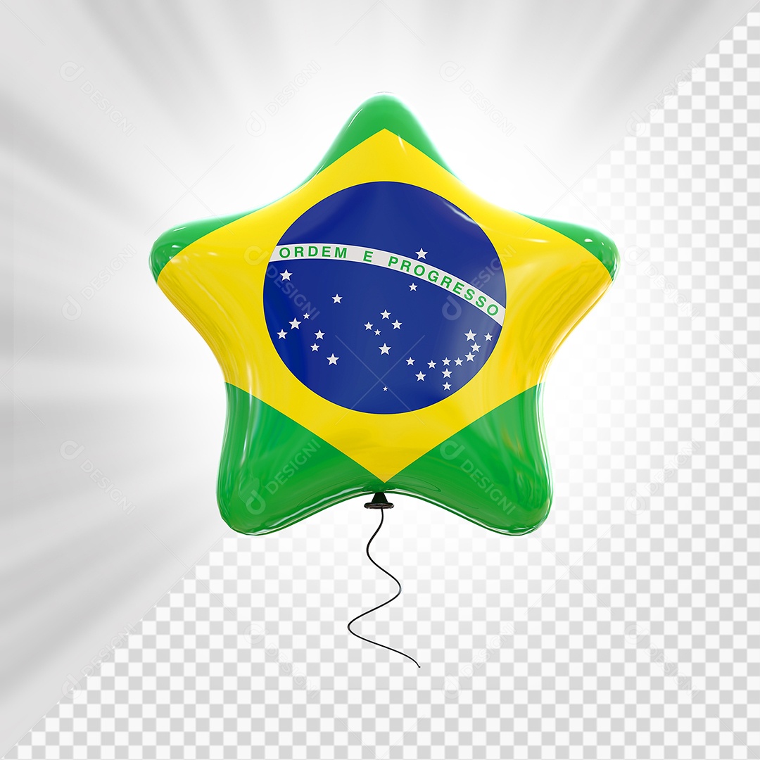Ícone do Brasil Estrela Elemento 3D para Composição PSD