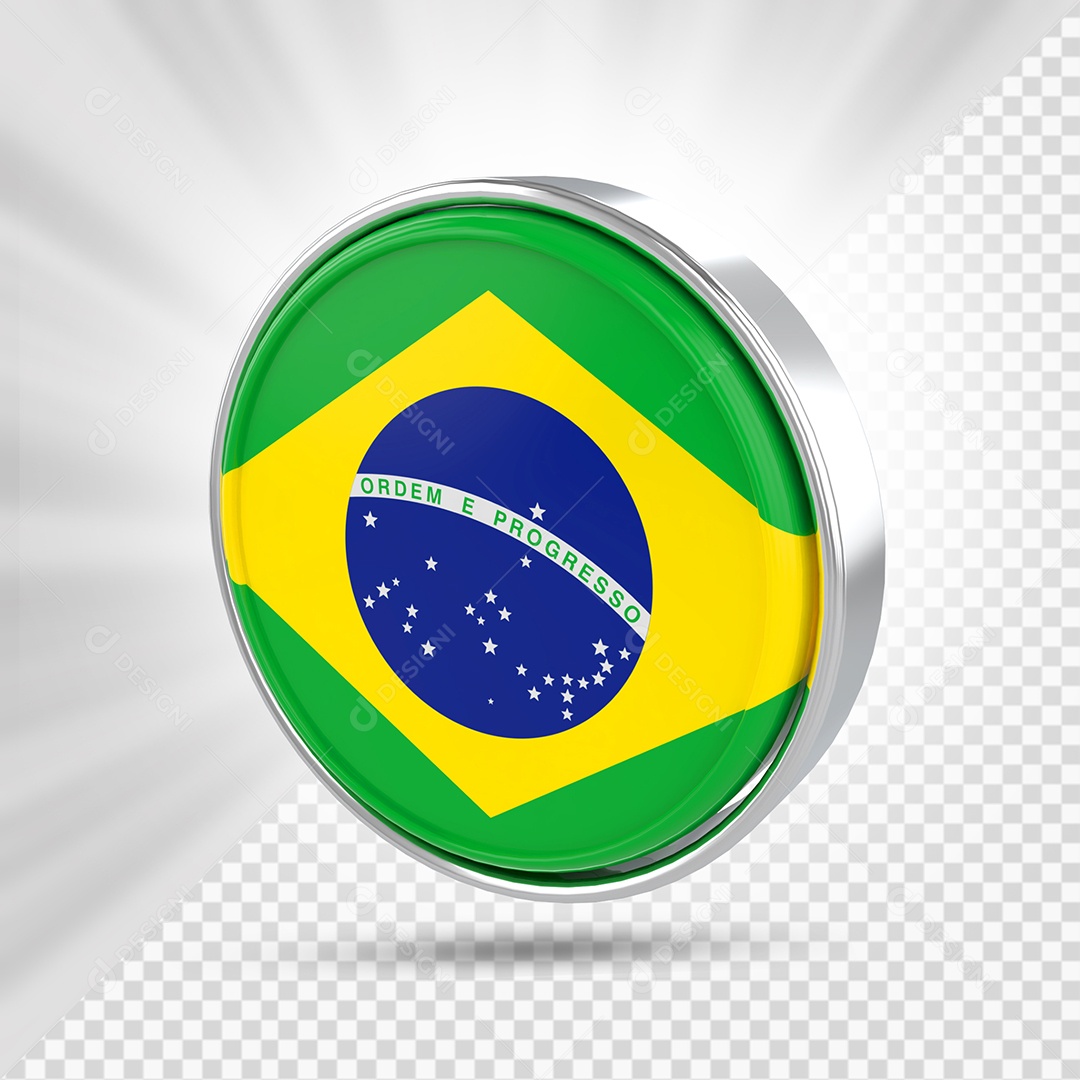 Ícone do Brasil Elemento 3D para Composição PSD