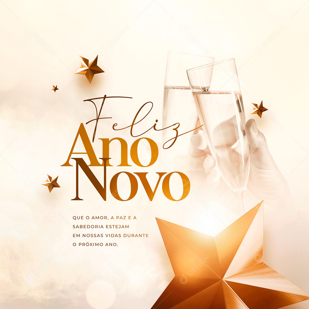 Banner Feliz Ano Novo PSD Editável