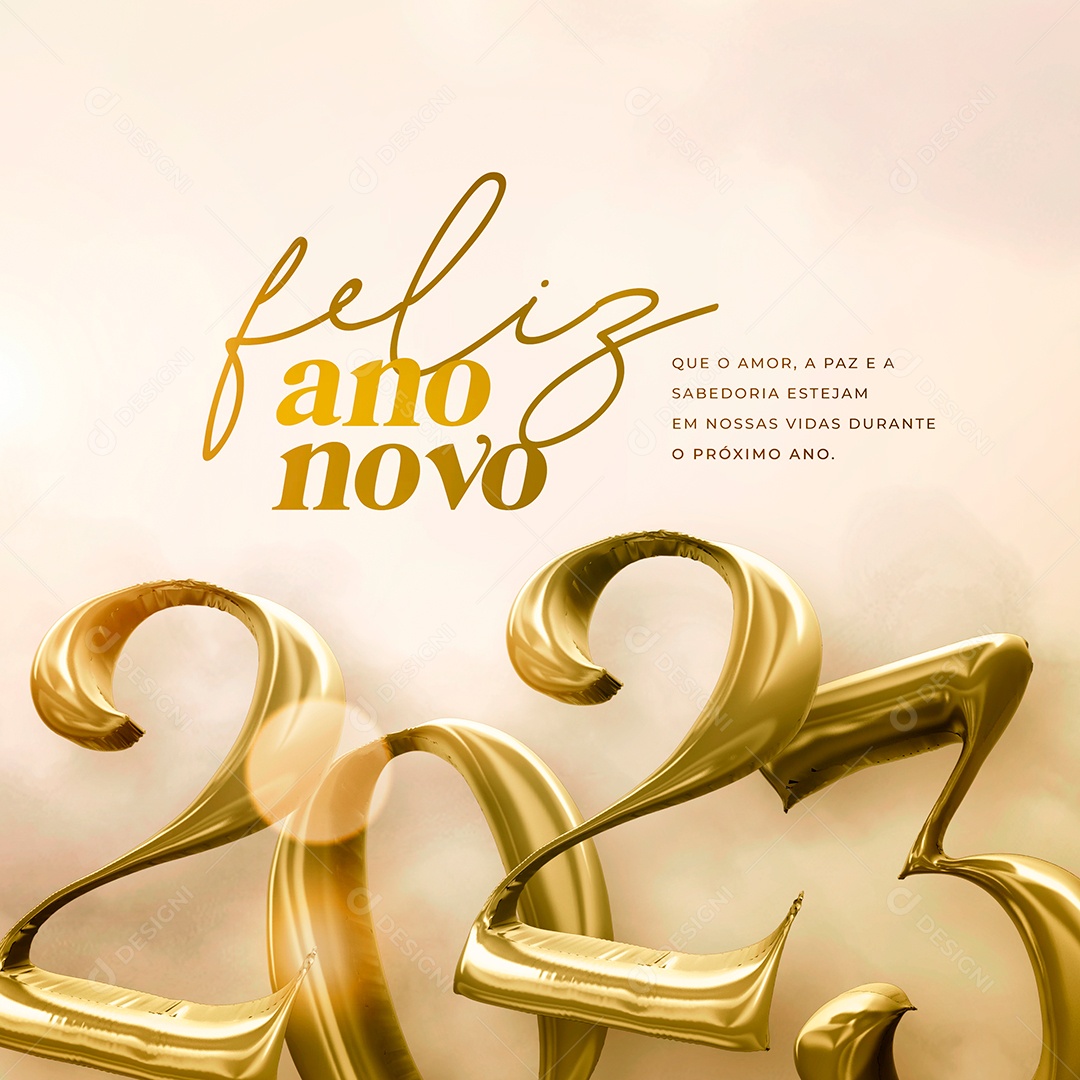 Post Feliz Ano Novo 2022 Social Media PSD Editável