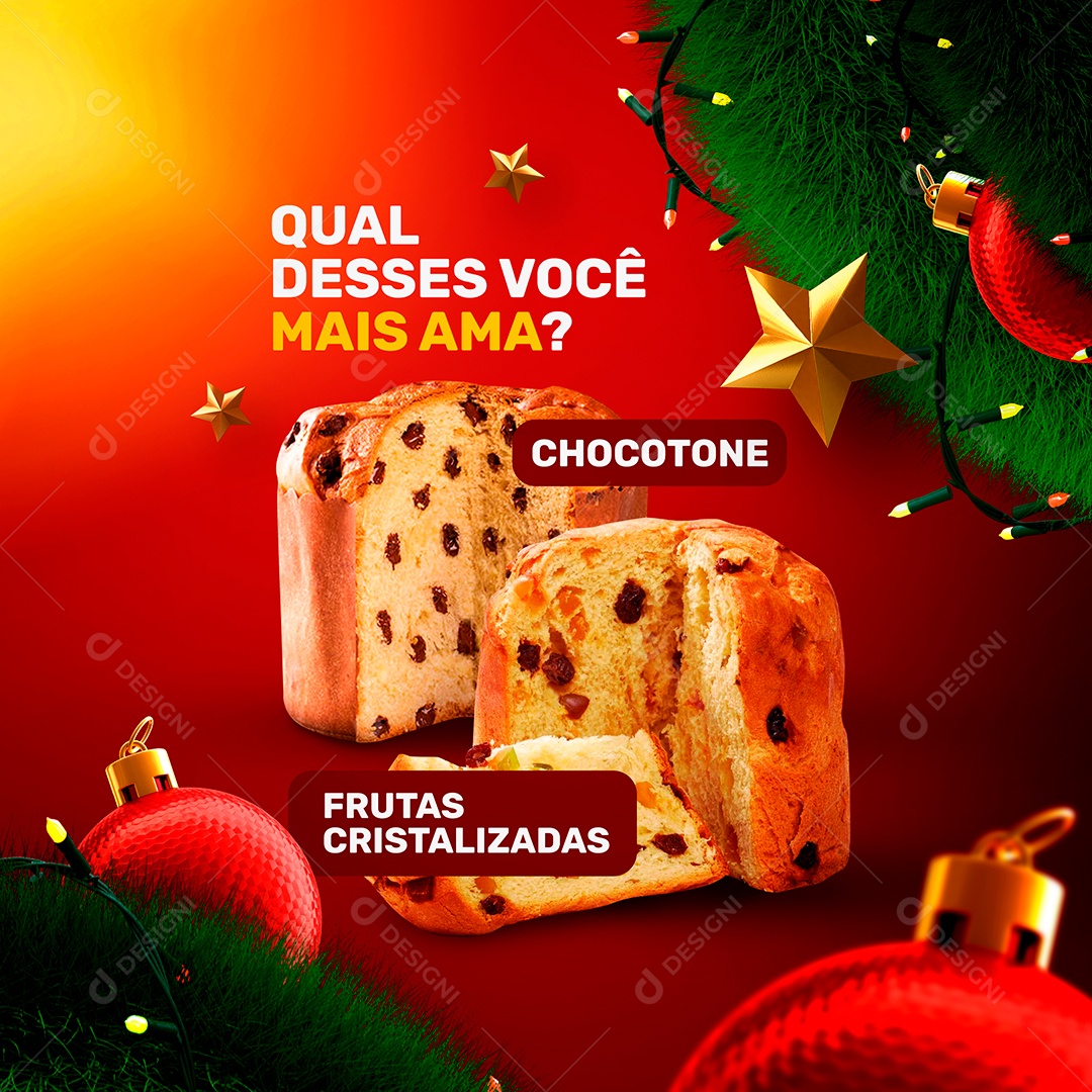 Post Panetone Natal PSD Editável