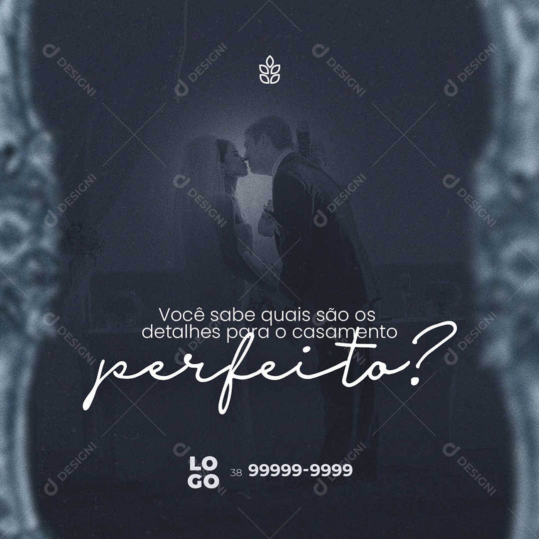 Detalhes para o Casamento Perfeito Assessoria de Casamento Social Media PSD Editável