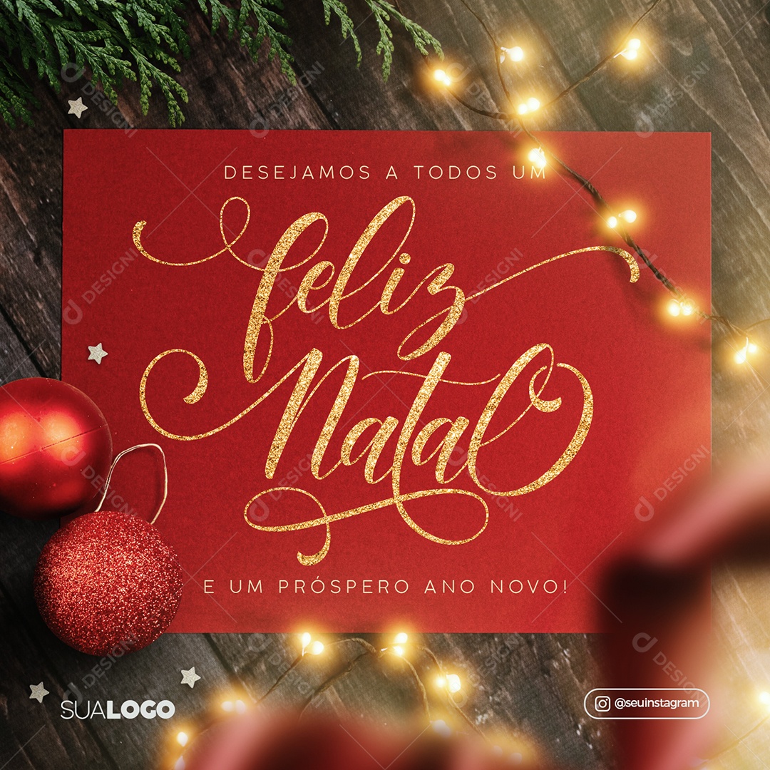 Post Feliz Natal Social Media PSD Editável