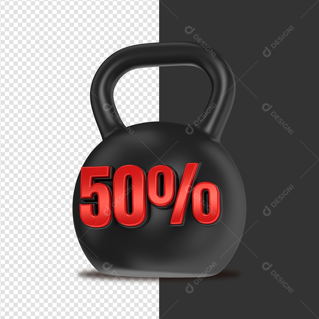 Peso de Desconto 50% Elemento 3D para Composição PSD