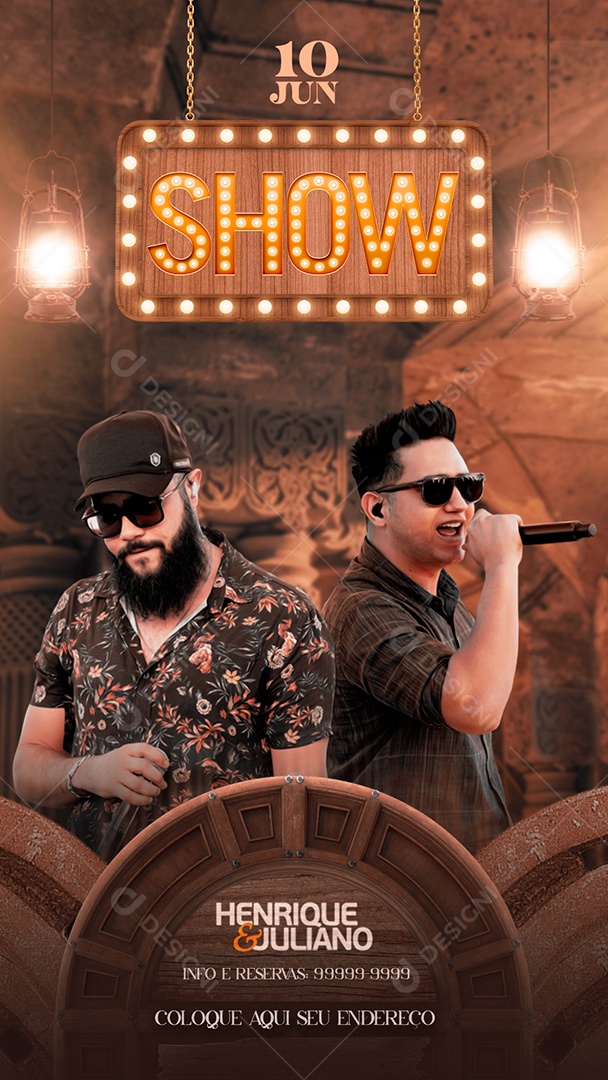 Story Show Henrique & Juliano Flyer Social Media PSD Editável