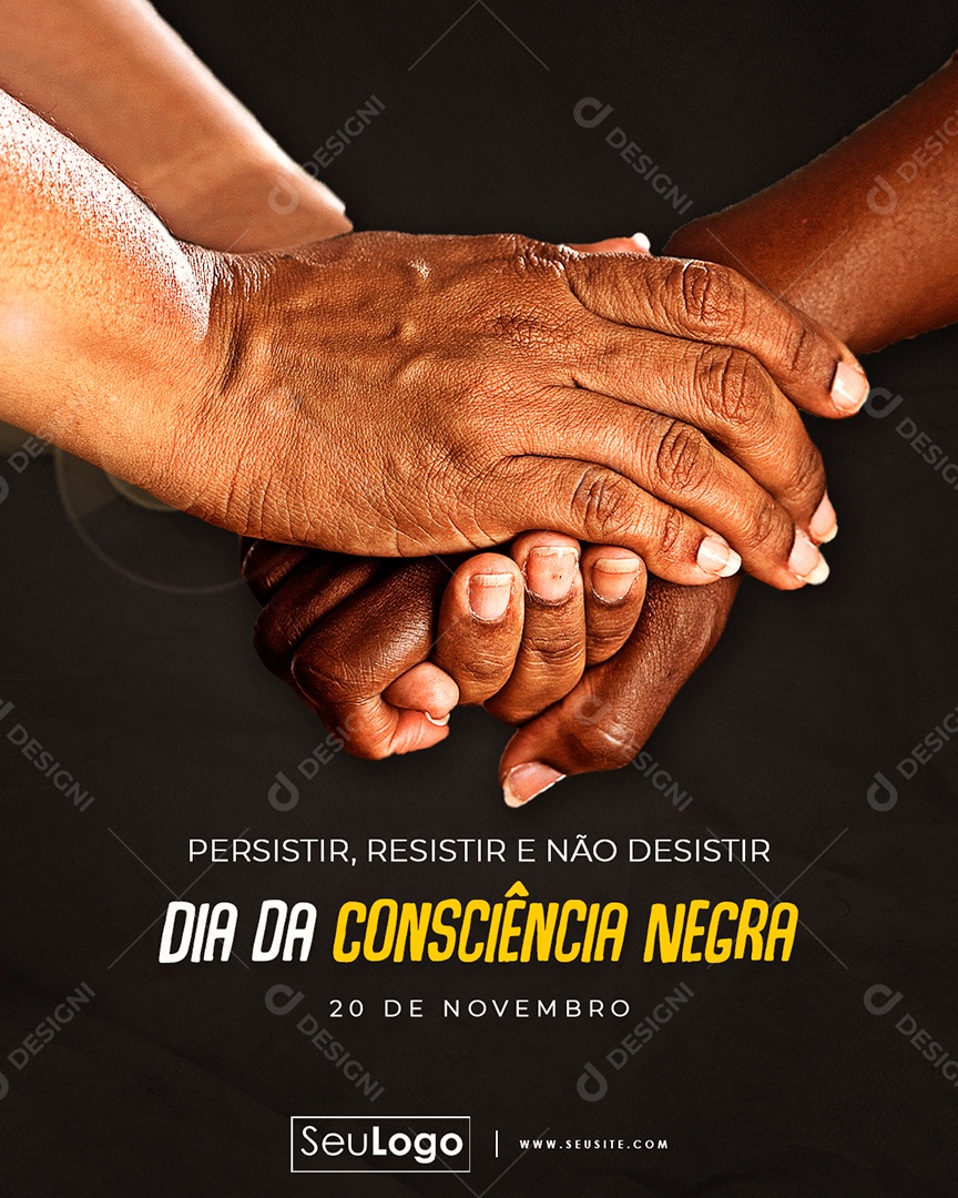Post Consciência Negra Social Media PSD Editável