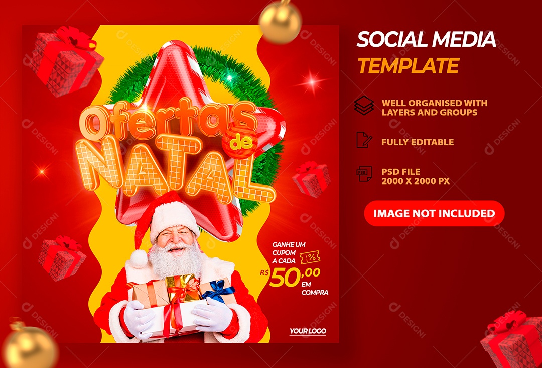 Post Christmas Offers Social Media Editable PSD