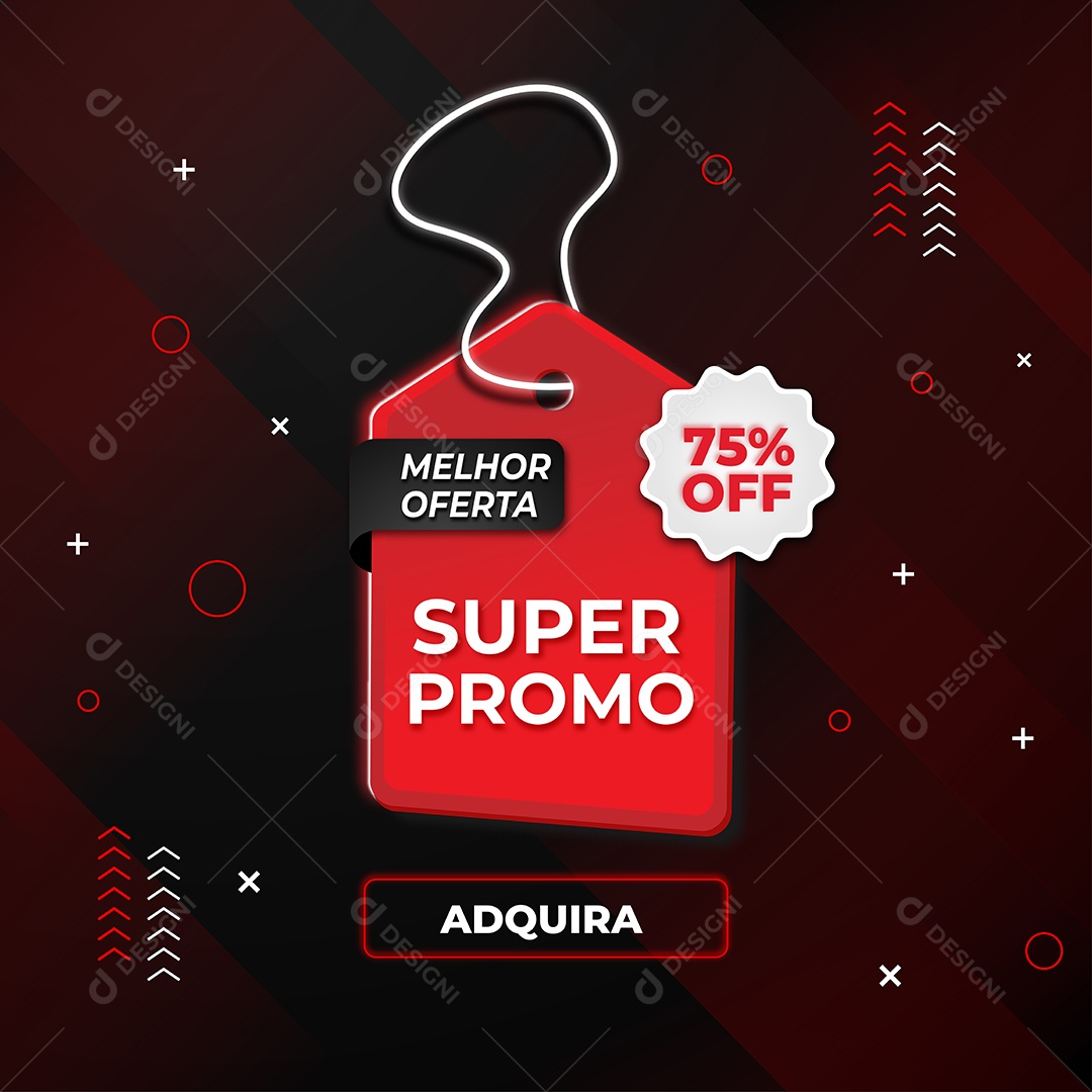 Etiqueta Mega Promoção Ilustrarão Vetor EPS