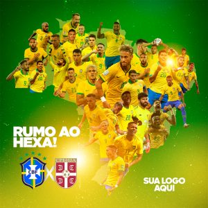 Copa do Mundo Brasil x Sérvia Social Media PSD Editável