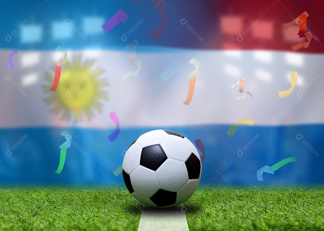 Competição da Copa de Futebol entre a seleção holandesa e a seleção argentina.