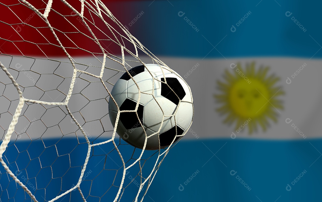 Competição da Copa de Futebol entre a seleção holandesa e a seleção argentina.