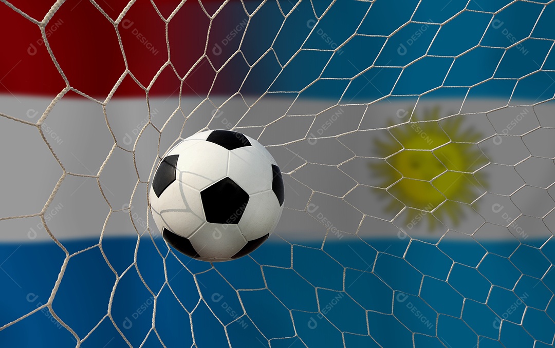 Competição da Copa de Futebol entre a seleção holandesa e a seleção argentina.