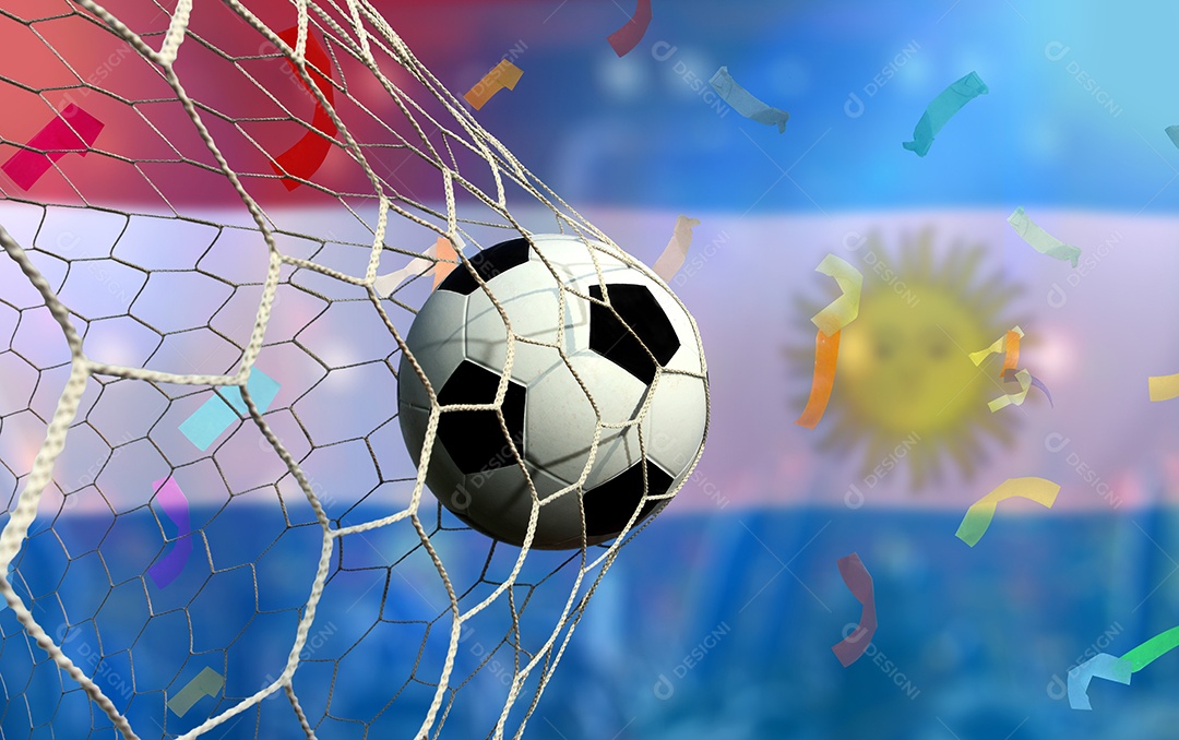 Competição da Copa de Futebol entre a seleção holandesa e a seleção argentina.