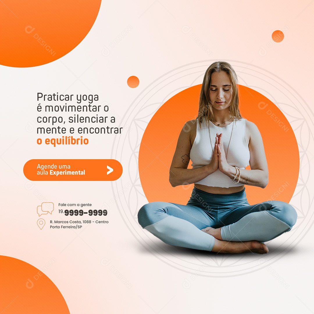 Praticar Yoga é Movimentar o Corpo Social Media PSD Editável