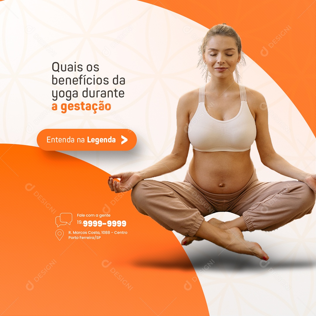 Quais os Benefícios da Yoga Durante a Gestação Social Media PSD Editável