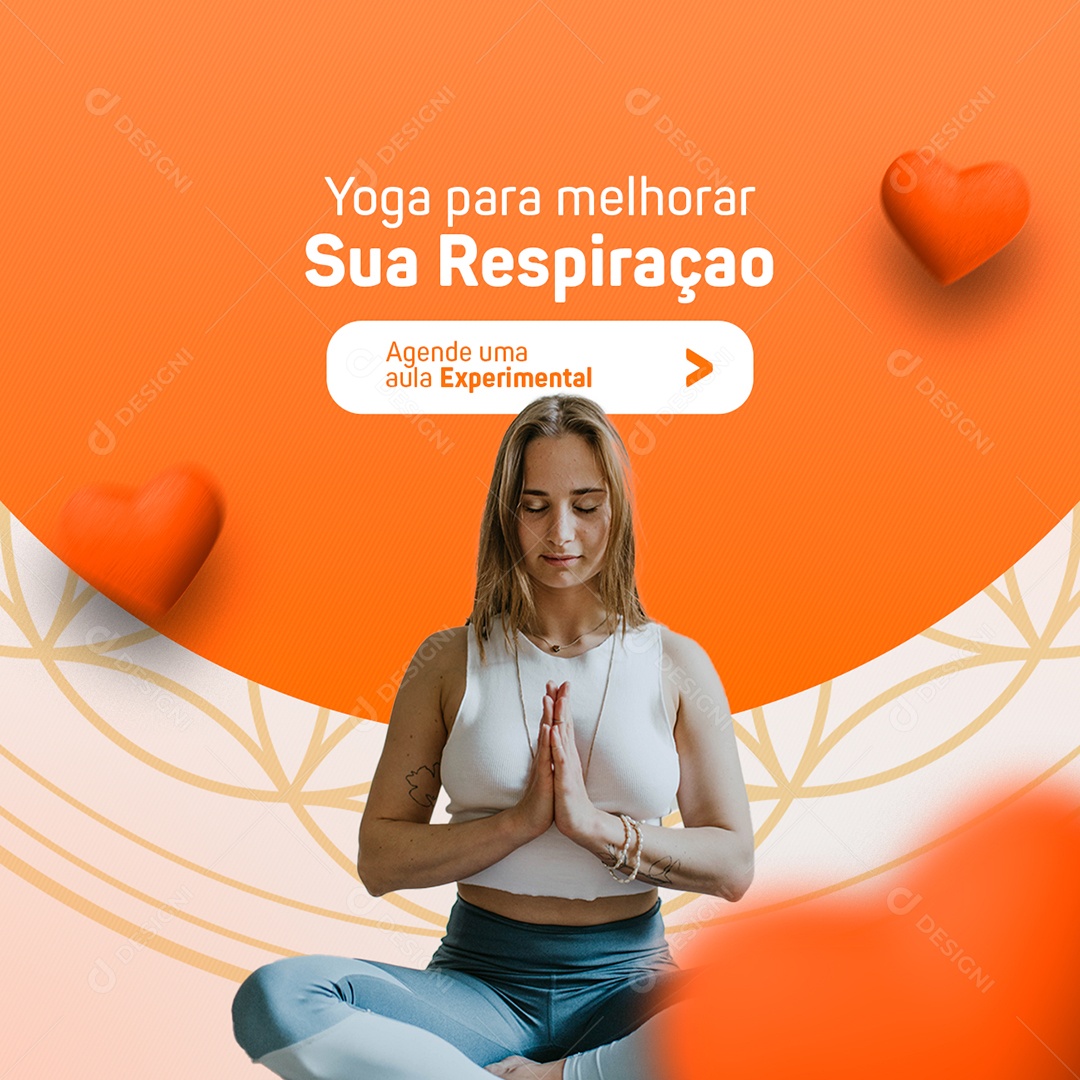 Yoga para Melhorar Sua Respiração Social Media PSD Editável