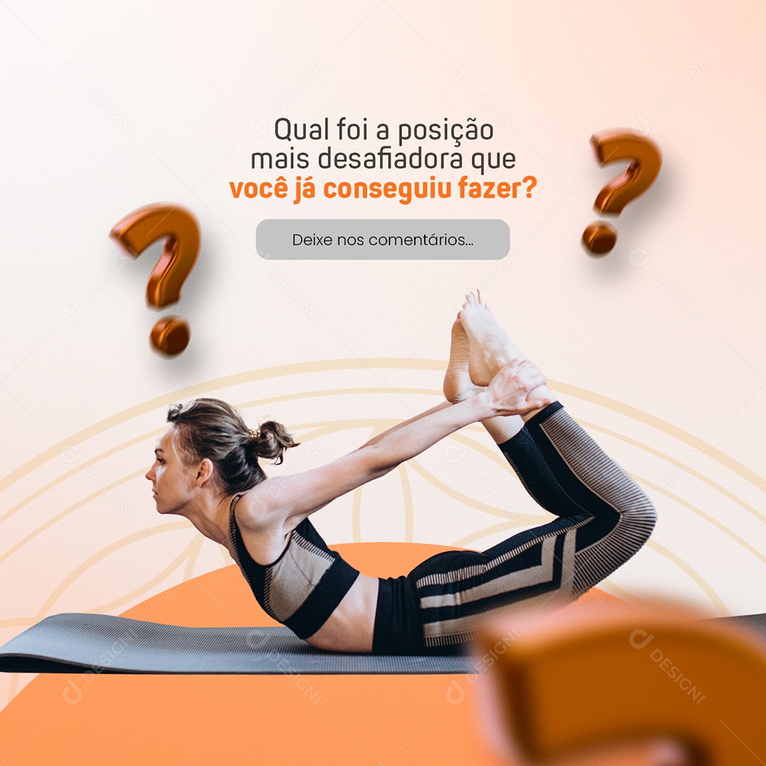 Qual foi a Posição mais Desafiadora Yoga Social Media PSD Editável