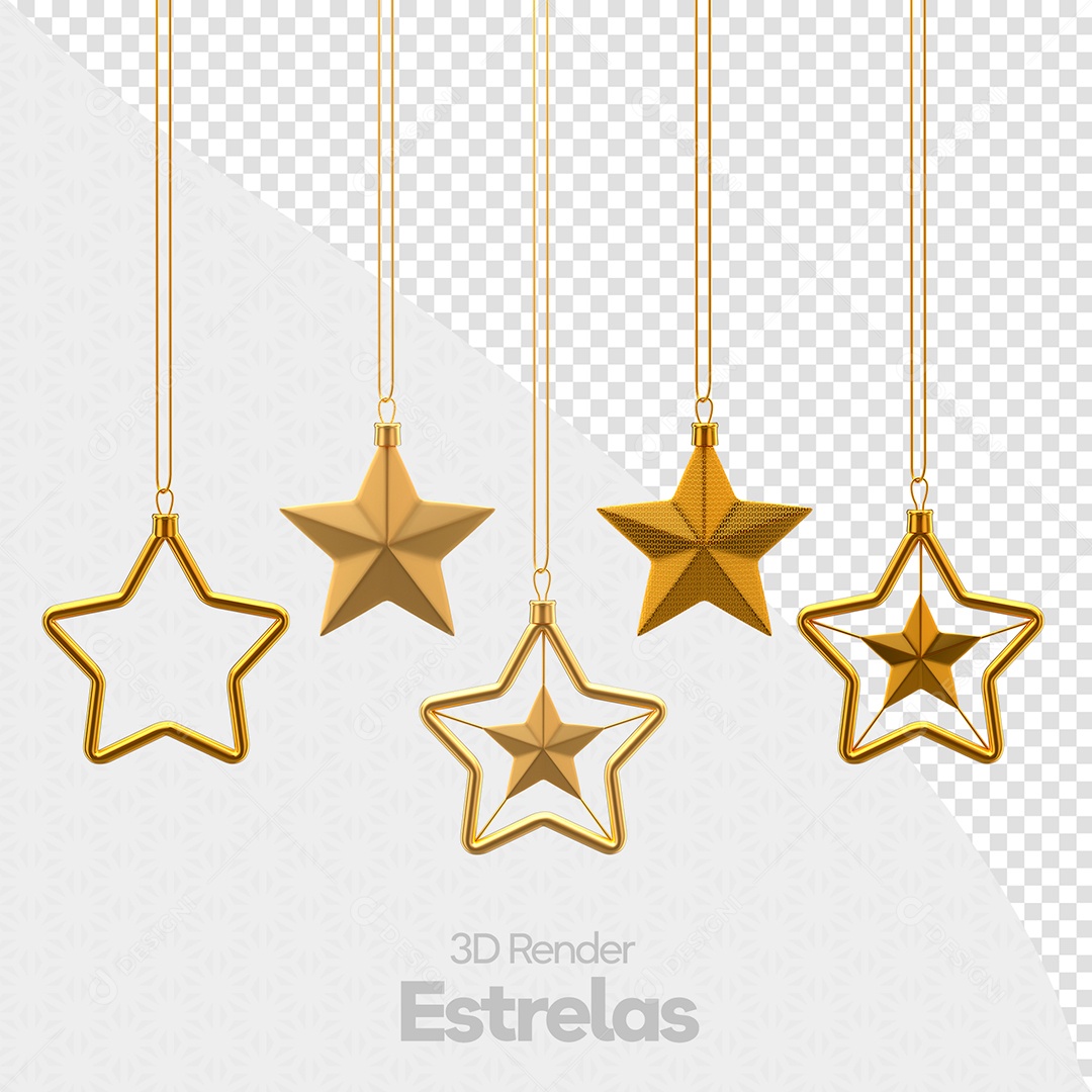 Elementos 3D Estrela De Natal PSD