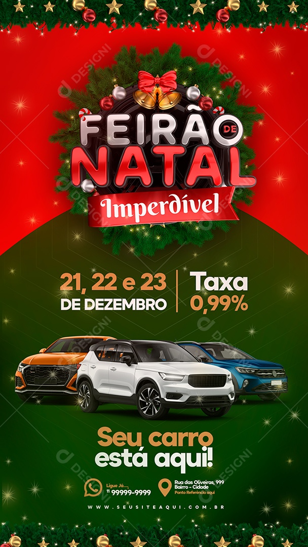Post Story Mega Feirão de Carros Social Media PSD Editável