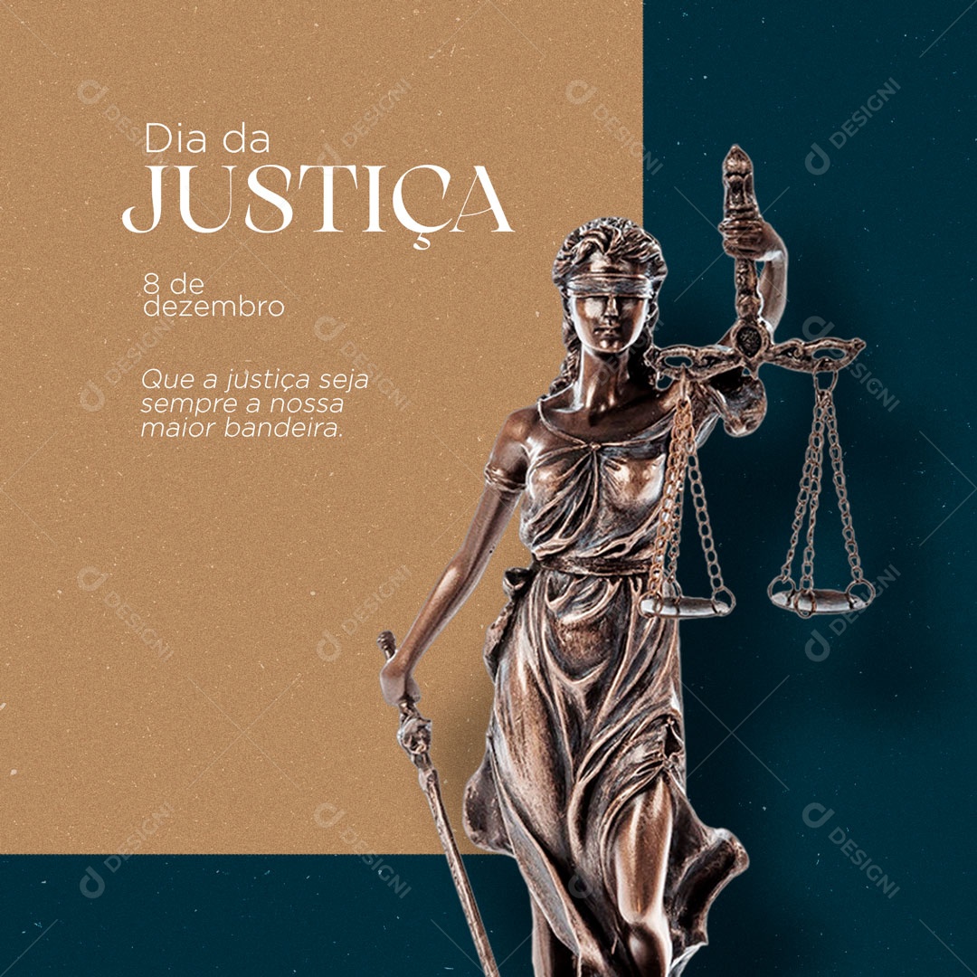 Social Media Que a Justiça Seja Sempre Nossa Maior Maior Bandeira Dia da Justiça PSD Editável