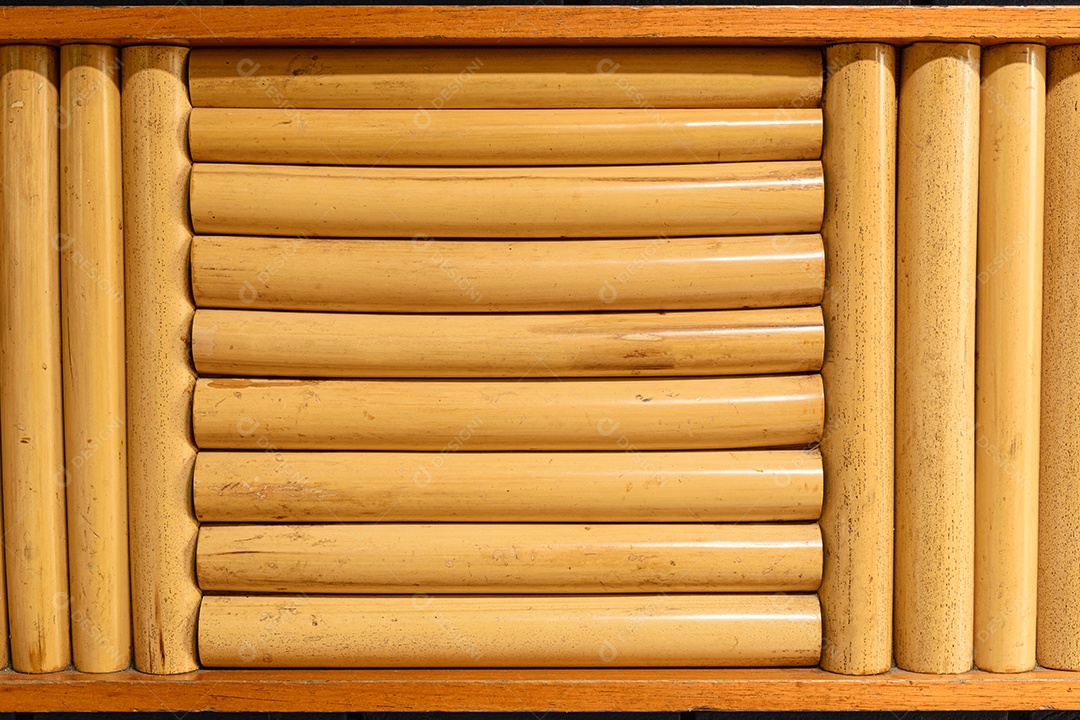 Textura de bambu ripado de madeira horizontal.