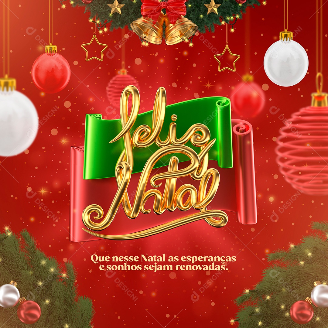Post Feliz Natal Social Media PSD Editável